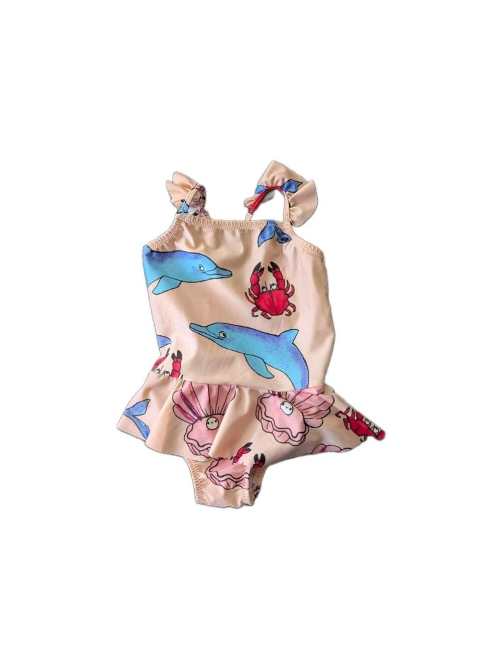 Mini Rodini Dolphin Swimsuit 12-18M 80/86 Ruffle Skirt One Piece Mermaidcore